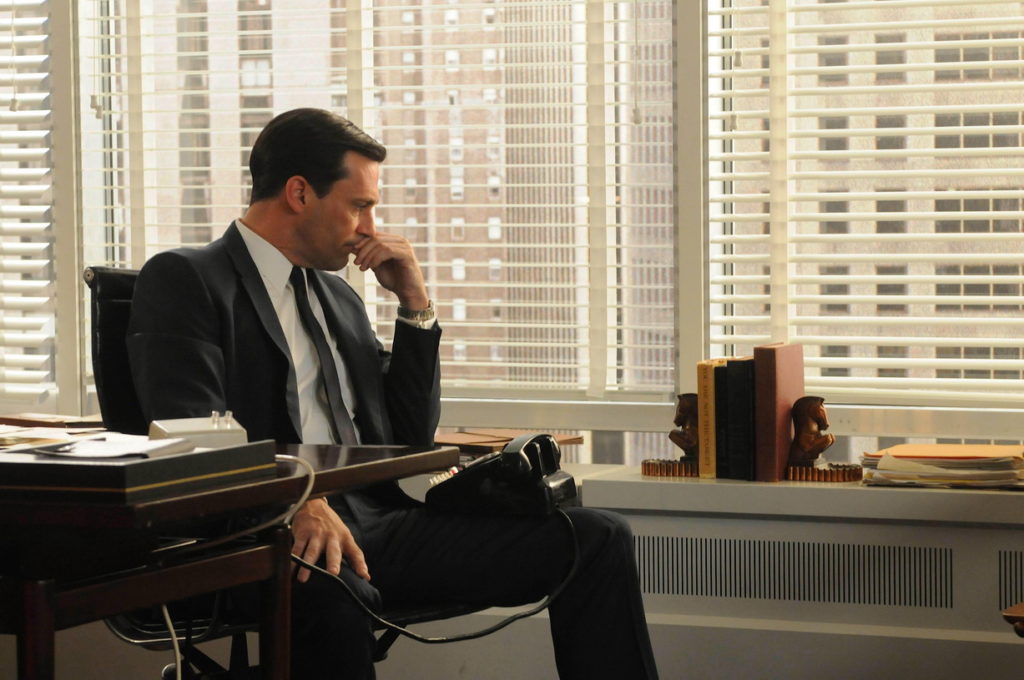Don Draper (Jon Hamm) looking out his office window in 'Mad Men'