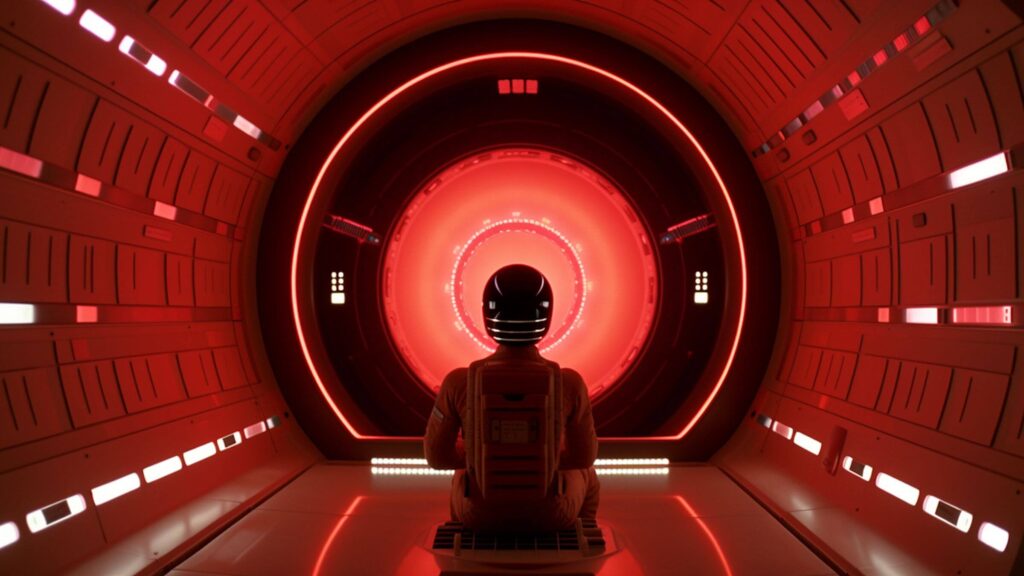 An astronaut sitting in front of a large red circle in '2001: A Space Odyssey,' 10 Villain Archetypes Found in Movies and TV