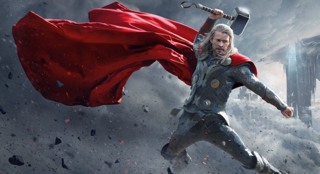 Thor (Chris Hemsworth) brining down his hammer in 'Thor'