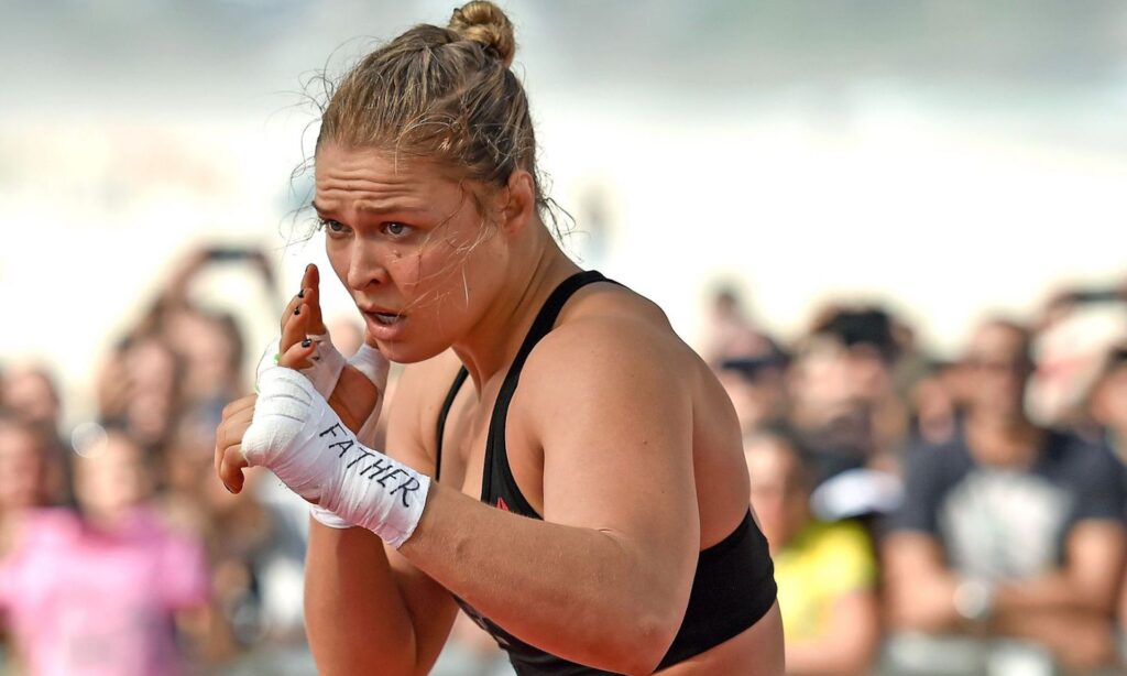 Ronda Rousey fighting someone in a UFC fight