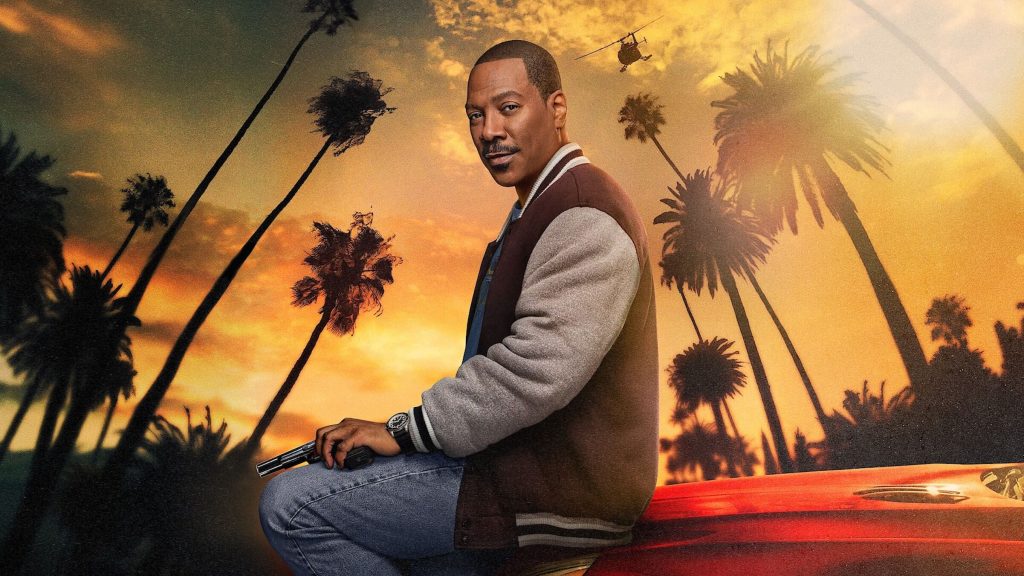 Axel (Eddie Murphy) in Beverly Hills at sunset in 'Beverly Hills Cop: Axel F,' How to Write a Successful Sequel Like Beverly Hills Cop: Axel F