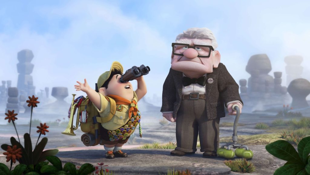 Carl e Russell su un'isola in "Up", i 3 livelli di antagonismo e come usarli nella tua sceneggiatura