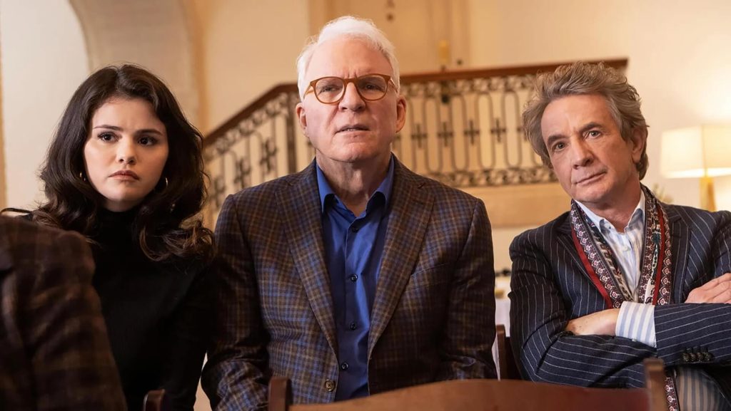 Mabel (Selena Gomez), Charles Harden (Steve Martin) and Oliver (Martin Short) search for clues in 